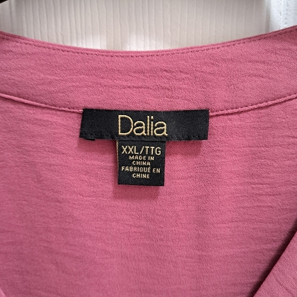 Dalia Blouse Women's XXL Long Sleeved Pink Pull Over V-Neck Shirt - Picture 3 of 10